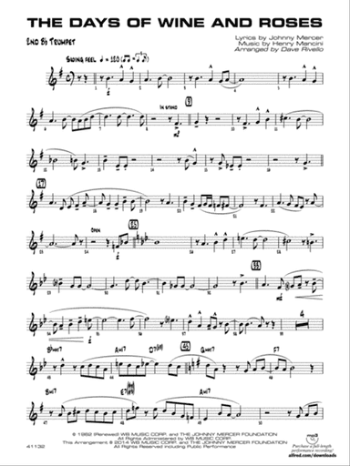 The Days of Wine and Roses: 2nd B-flat Trumpet
