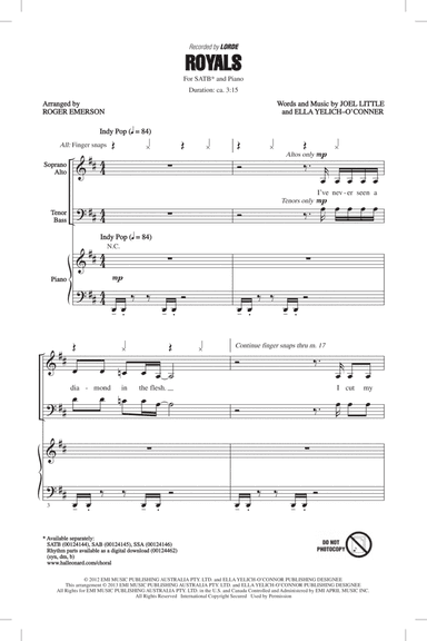Royals (arr. Roger Emerson)