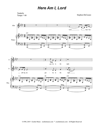 Here Am I, Lord (for 2-part choir - (SA)