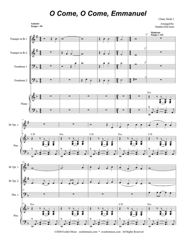 O Come, O Come, Emmanuel (Brass Quartet and Piano - Alternate Version)