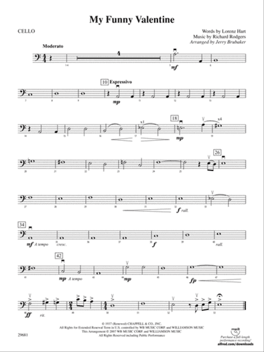 My Funny Valentine: Cello
