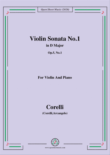 Corelli-Violin Sonata No.1 in D Major,Op.5 No.1,for Vioin and Piano