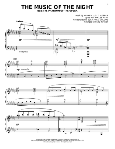 The Music Of The Night (from The Phantom Of The Opera) (arr. Phillip Keveren)