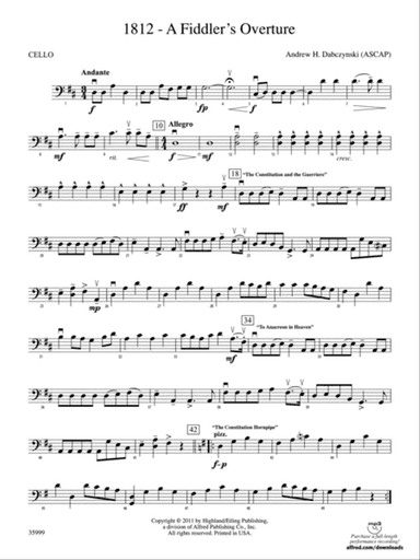 1812 -- A Fiddler's Overture: Cello