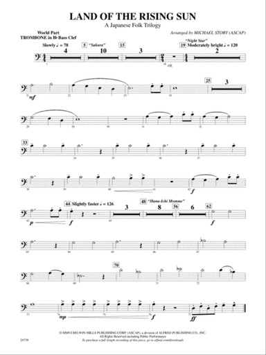 Land of the Rising Sun (A Japanese Folk Trilogy): (wp) Bb Trombone B.C. 1