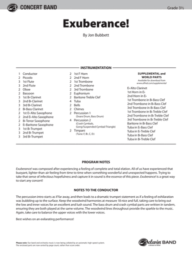 Exuberance!: Score