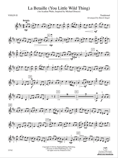 La Betaille (You Little Wild Thing): 2nd Violin