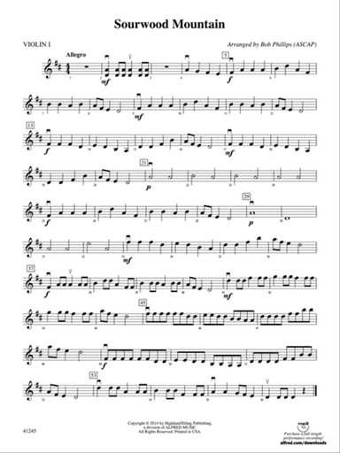 Sourwood Mountain: 1st Violin