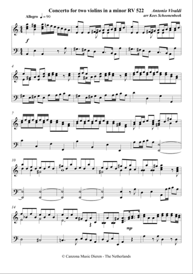 Concerto for 2 violins and strings RV 522