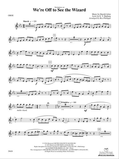 We're Off to See the Wizard, Variations on: Oboe