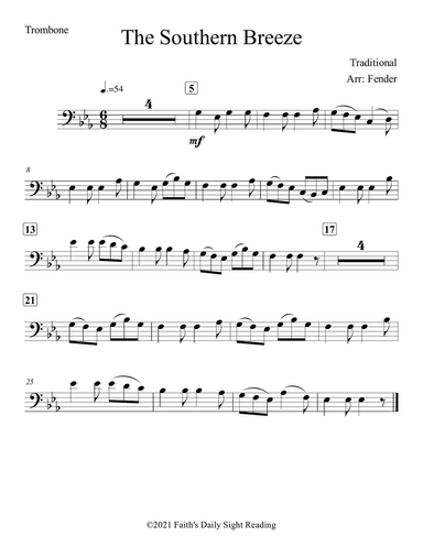 The Southern Breeze (Easy) (For Trombone and Piano)