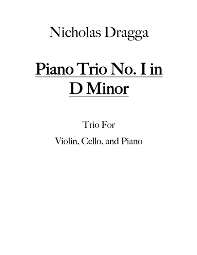 Piano Trio No. 1 in D Minor