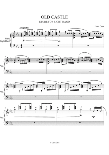 Old Castle Etude for Piano Right Hand