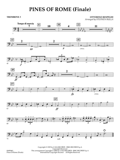 The Pines of Rome (Finale) (arr. Stephen Bulla) - Trombone 3
