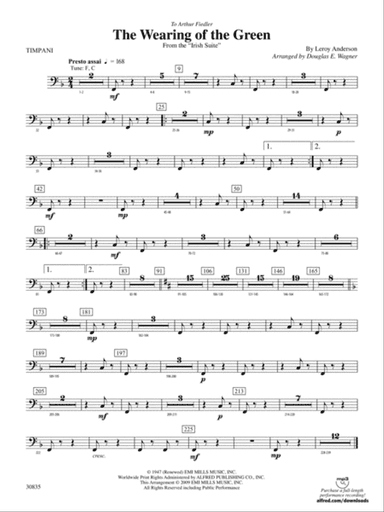 The Wearing of the Green (from the Irish Suite): Timpani