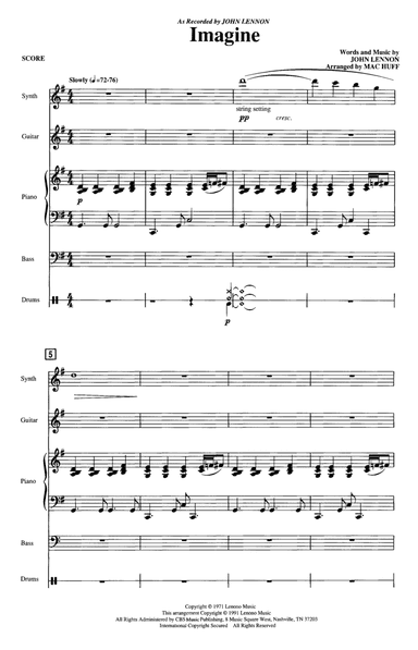 Imagine (arr. Mac Huff) - Full Score