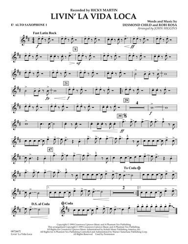 Livin' La Vida Loca (arr. John Higgins) - Eb Alto Saxophone 1