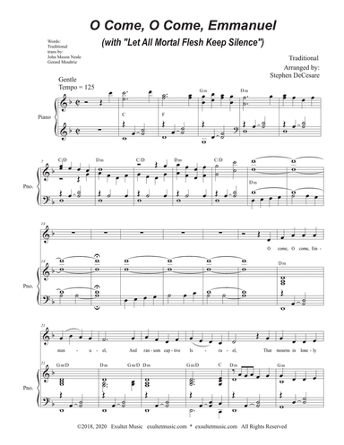 O Come, O Come, Emmanuel (with "Let All Mortal Flesh Keep Silence") (Unison choir)