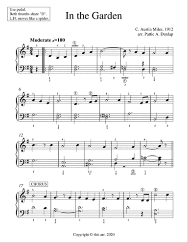 In the Garden, piano solo