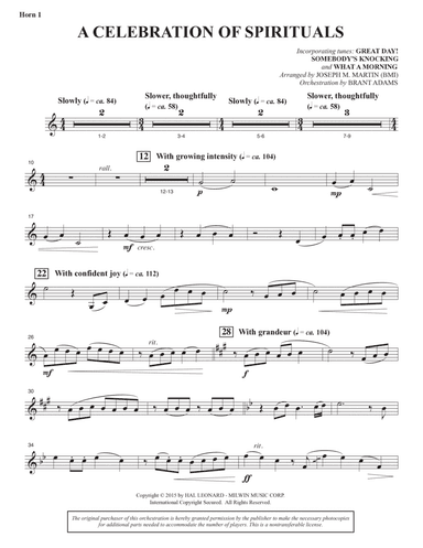 A Celebration of Spirituals - F Horn 1
