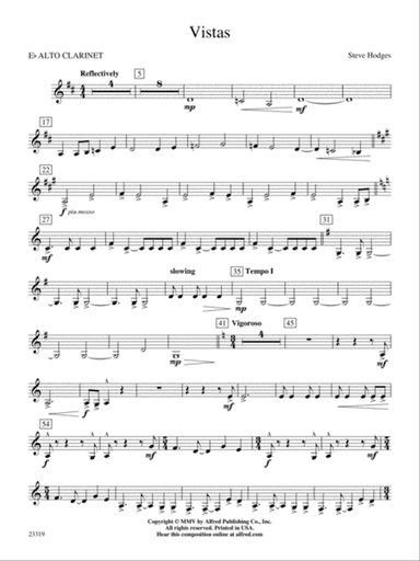 Vistas: E-flat Alto Clarinet