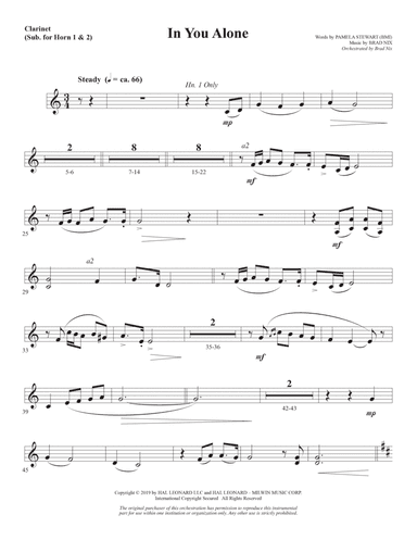 In You Alone - Clarinet (sub. Horn 1-2)