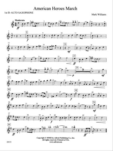 American Heroes March: E-flat Alto Saxophone