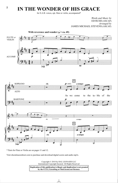 In The Wonder Of His Grace (arr. James Michael Stevens)