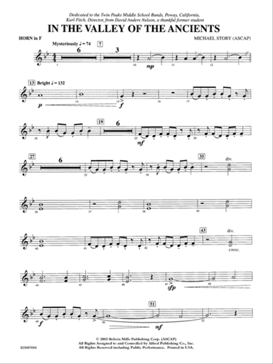 In the Valley of the Ancients: 1st F Horn