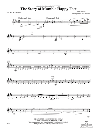 The Story of Mumble Happy Feet: 3rd B-flat Clarinet