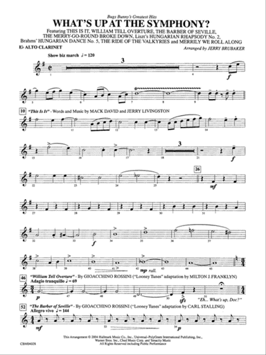 What's Up at the Symphony? Bugs Bunny's Greatest Hits (Medley): E-flat Alto Clarinet