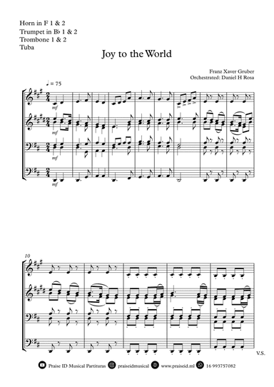 Joy to the World - Christrmas Carol - Brass Quintet