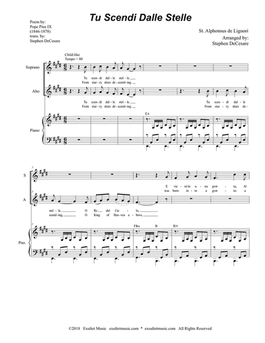 Tu Scendi Dalle Stelle (2-part choir - (SA)