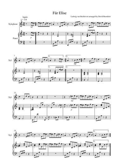 Fur Elise for Xylophone and Piano