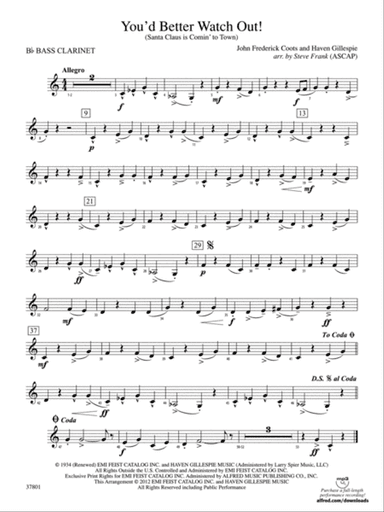 You'd Better Watch Out!: B-flat Bass Clarinet