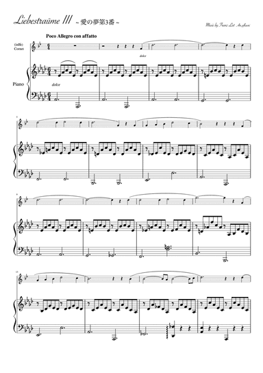"Liebesträum No.3" (Asdur) Cornet & Piano