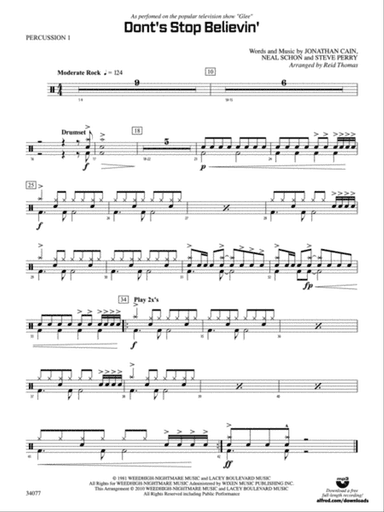 Don't Stop Believin': 1st Percussion