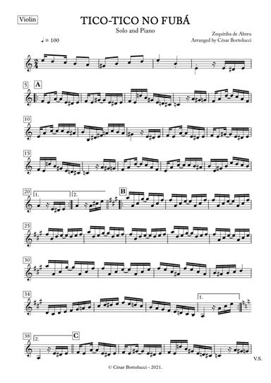 Tico-tico no Fubá - Violin Solo