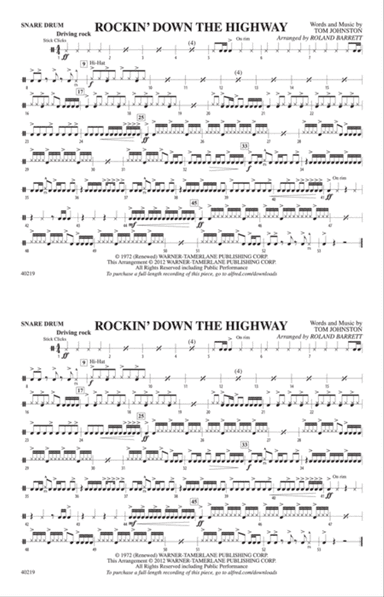 Rockin' Down the Highway: Snare Drum