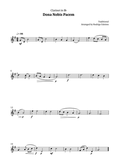 Dona Nobis Pacem - for clarinet