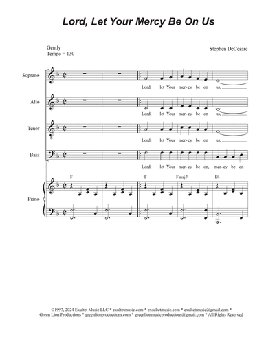 Lord, Let Your Mercy Be On Us (SATB)