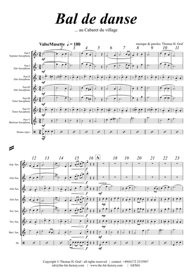 Ball de Danse - Musette Waltz - Saxophone Quintet