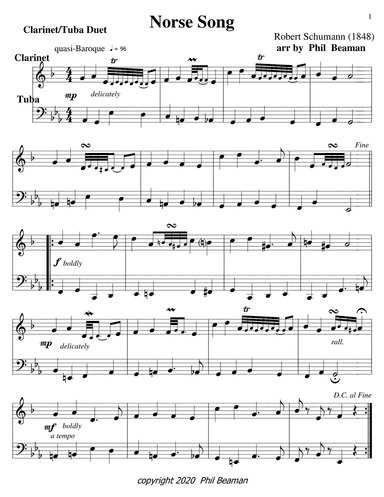 Norse Song-Schumann-clarinet-tuba duet