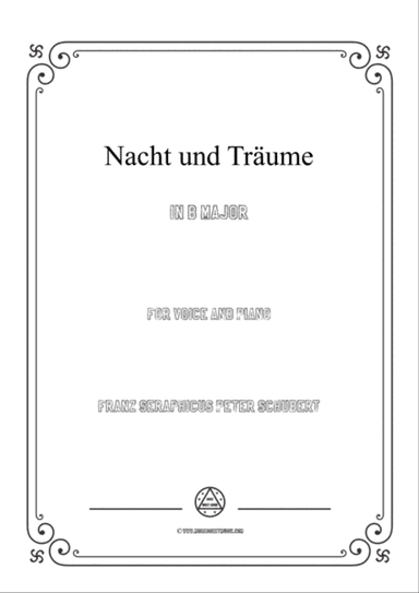 Schubert-Nacht und Träume in B Major,for voice and piano