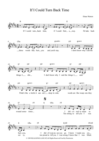 If I Could Turn Back Time