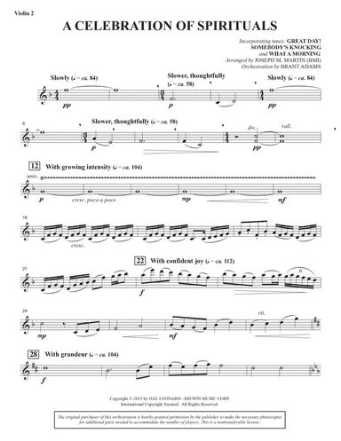 A Celebration of Spirituals - Violin 2