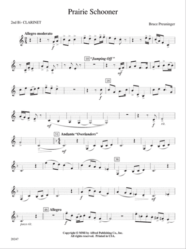Prairie Schooner: 2nd B-flat Clarinet