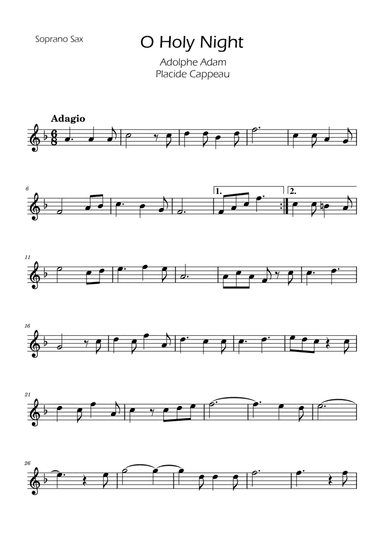 O Holy Night - Soprano Sax Solo