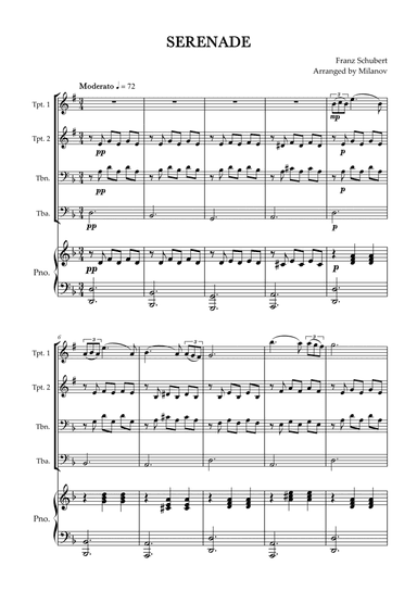 Serenade | Schubert | Brass Quartet | Piano
