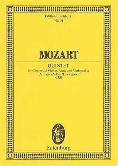 Mozart - Clarinet Quintet A K 581 Study Score